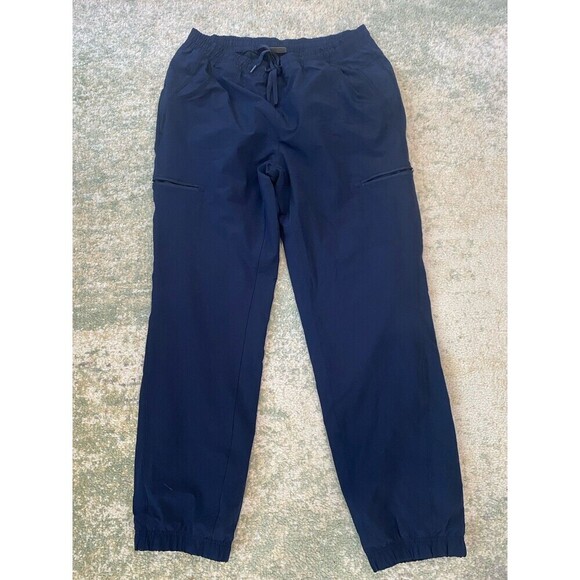 Eddie Bauer Women's Size 12 Polar Fleece Lined Pants Pull-On Navy Blue Joggers - Picture 1 of 6